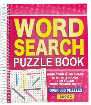 WF Graham Wordsearch Puzzle Book - Spiral Bound Brain Teasers Travel Puzzles Book with over 300 Puzzles - BUMPER SIZE - Adult Activity - Mind Excersise - Word Games - ONE BOOK SENT AT RANDOM