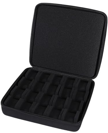 UxicRuya Estuche para Relojes, Caja para Guardar Relojes, 20 Compartimentos, Bolsa de Almacenamiento, con Asa, Estuche de Transporte, Caja para Relojes