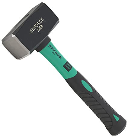 Fäustel 1250 Gramm mit 2K Fiberglasstiel aus der ENFORCE Serie von WIESEMANN 1893 I Hammer Kopf geschmiedet & induktiv gehärtet I 80546