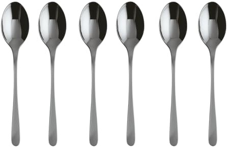Sambonet - Taste Set di 6 Cucchiaini da Caffè in Acciaio Inox, Cucchiai da Dessert finitura PVD, Lavabili in lavastoviglie, Nero