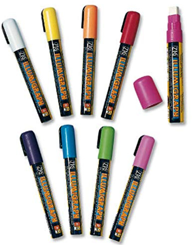 Kreidemarker versch. Farben für Glas, Spiegel und Kreidetafeln 6 mm - 3 Stück je Farbe (weiß)