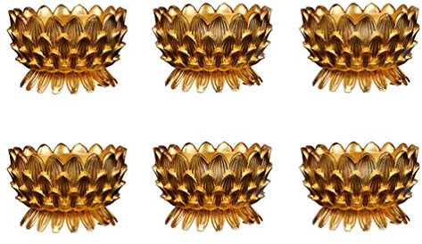Uonlytech 6st Kerzenhalter Für Votivkerzenhalter Für Zuhause Indische Lotus-leuchter Kandelaberhalter Kerze Glasbecher Lilie Metall