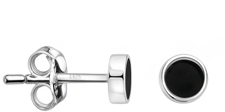 SOFIA MILANI - Damen Ohrringe 925 Silber - Ohrstecker als Kreise Ringe Schwarz - 20737