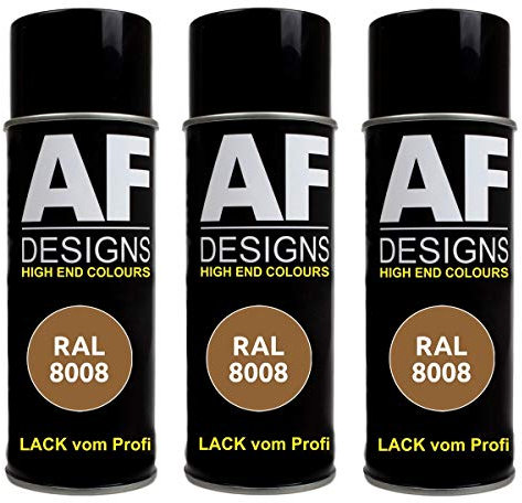 Alex Flittner Designs 3x RAL Lackspray Autolack Buntlack Spraydose RAL8008 OLIVBRAUN matt