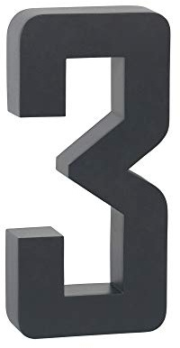 Lukadria Hausnummer 3 anthrazit 3D Edelstahl rostfrei witterungsbeständig 20cm Hoch 0 1 2 3 4 5 6 7 8 9 a b im Shop