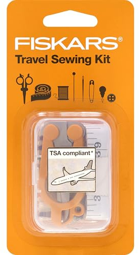 Fiskars Nähset - 27-teiliges Reise-Nähset mit Etui - Bastelbedarf - Orange