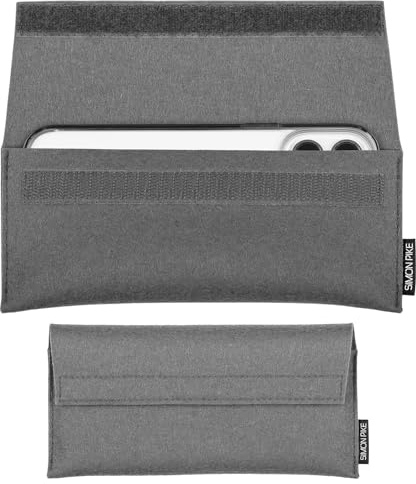 SimonPike Handyhülle passend für Samsung Galaxy S26 Ultra | S25 Ultra | S24 Ultra | S23 Ultra (Gr. S) | New York elefantengrau Filztasche aus Wollfilz Handy/Smartphone Tasche