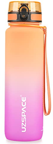 UZSPACE Bottiglia Acqua con Filtro Infusore di Frutta, Borraccia Aperta con Un Clic e Prova di erdite per Bambini, 500 ml / 800 ml / 1000 ml, Borraccia in Tritan Senza BPA per Scuola e Outdoor