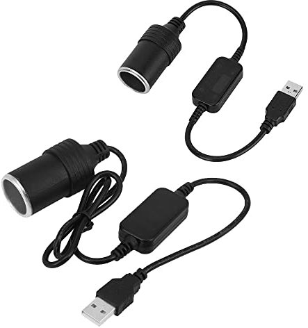 2 Stück USB A Stecker auf 12V Auto Zigarettenanzünder 5V auf 12V KFZ USB auf Zigarettenanzünder Buchse Konverter für Auto Zigarettenanzünder Kamera GPS E-Dog Handy Galaxy Pixel Tablets(35 cm 60 cm)
