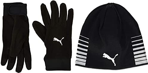 PUMA Erwachsene teamLIGA 21 Winter Gloves Handschuhe, Black, M/L & Unisex Liga Reversible Beanie M TZE, Puma Black, Einheitsgröße EU