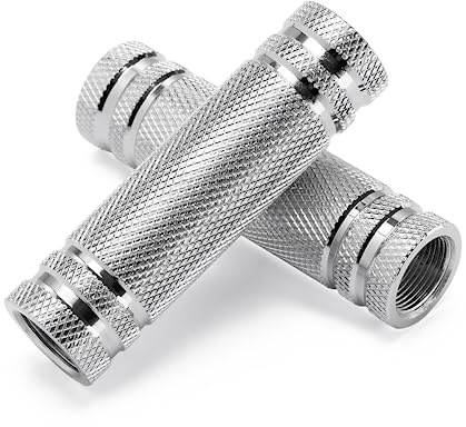 Northdeer Knurled Steel Handles Pair w/Female Threads for Northdeer Dumbbells - Chrome Dumbbell Bars Accessories