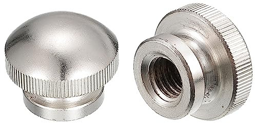 QUARKZMAN Rändelmuttern 4pcs M8 x T19mm x H16mm Kohlenstoffstahl Rändelmutter mit Kragen Hoher Kopf Sackloch Rändelmuttern für 3D Druckerteile