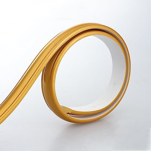 Dostear BordüRe Selbstklebend Kinderzimmer Tapeten Wohnzimmer Wanddeko Badezimmer 3d Fliesenaufkleber Wandleisten 16-Gold 2.7 x 300 cm
