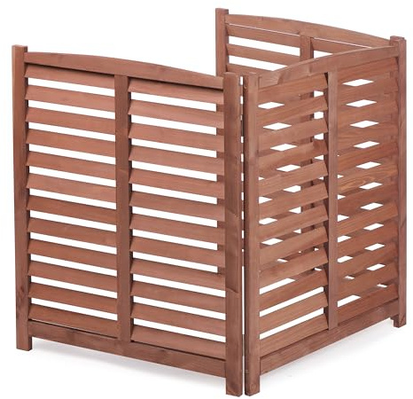 3-Panel Outdoor Air Conditioner Fence Screen, Outside Wood Privacy Fence, 32 W x 38 H