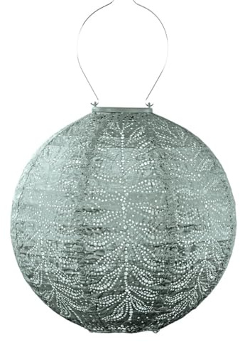 LUMIZ Solarlaterne - für Außen - Folia - Runden - Gartenbeleuchtung - Solarlampen - Gartendeko - 30cm - Grün