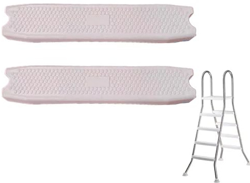 Universal-Ersatzstufen für Poolleitern, 18 Zoll, robuste Sprossen-Trittpedal-Zubehör-Leiterfläche aus geformtem Kunststoff für oberirdische Schwimmbadleitern, 2 Stück