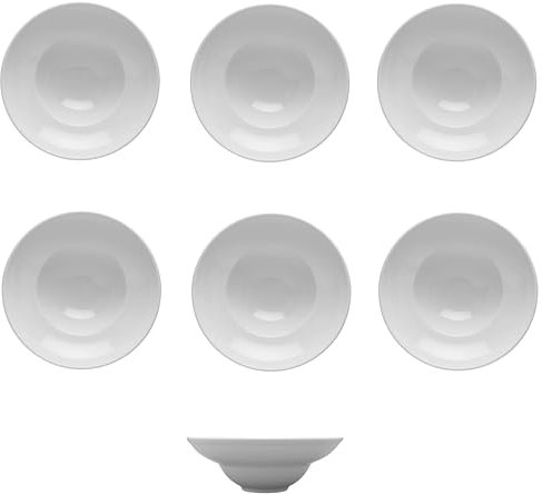 LUBIANA Lot de 6 assiettes creuses en céramique blanche d'un diamètre de 26 cm