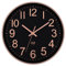 Foxtop Horloge Murale Radio Pilotée Silencieuse Analogique 30 cm sans Tic-Tac pour Cuisine, Salon, Chambre, Salle de Bain, Bureau -Noir/Rose (Noir/Rose)