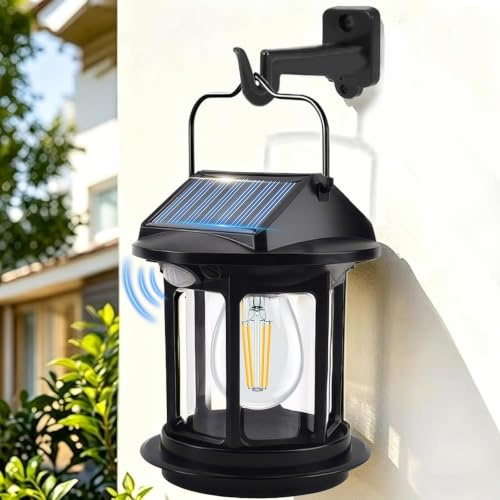 ZONJIE Solar Security Lights Outdoor Motion Sensor Wall Light | Waterproof Solar Powered Light with 4 Lighting Modes, Solar Lights Outdoor Wall Mounted for Garden,, Yard & Pathway