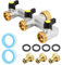 Répartiteur d'eau 3 Voies,Laiton Garden Tap Splitter avec 2 Ceinture De Matière Première Et Sorties d'eau De 3/4 Pouces,Connecteur De Robinet 3 Voies,Répartiteur De Tuyau D'Arrosage pour Jardin