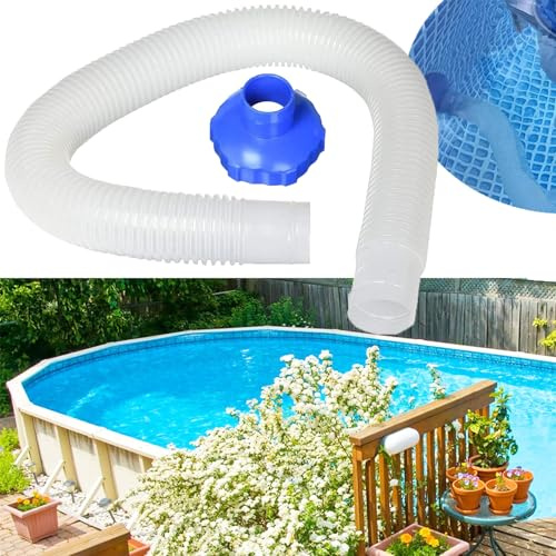 POPUBBY Pool Skimmer Schlauch und Schlauchadapter, 1.5in In-tex 25016 Pool Oberflächenskimmer Schlauch und Adapter für 28000E 28335EH Poolskimmer und Adapter B Ersatzteil Set