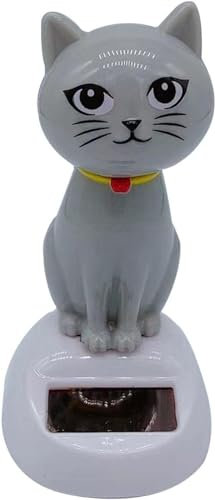 Ymhapp Cute Solar Powered Dancing Cat Figure - Swinging Solar, Cat Figurine Statue Swinging Car Dashboard Decoration Ornaments Dancing for Car Dashboard Office Home Desk Decor