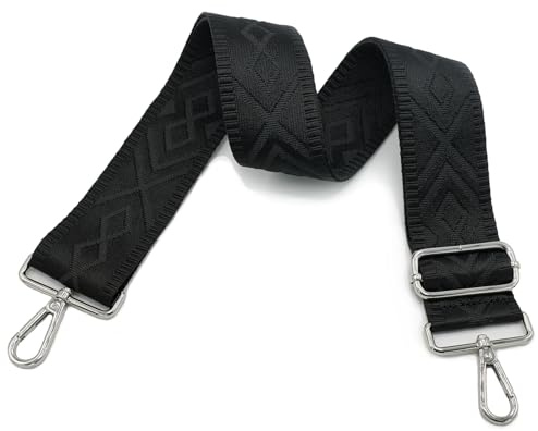 Angtex Taschengurt Schultergurt zum Wechseln für Damen-Handtaschen, verstellbar, 5 cm breit (Schwarz)