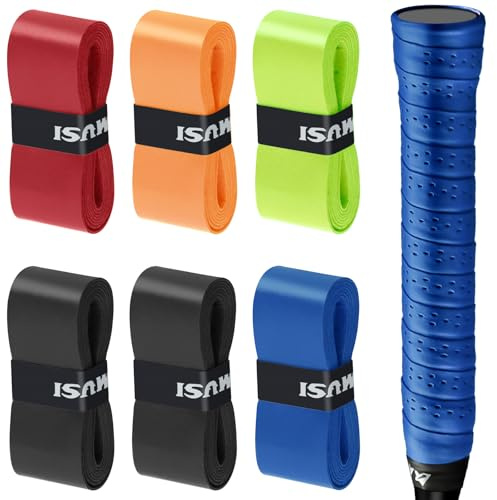 poeland 6er-Pack mehrfarbige Schläger-Overgrip, Rutschfester und absorbierender Overgrip für Tennis, Badminton