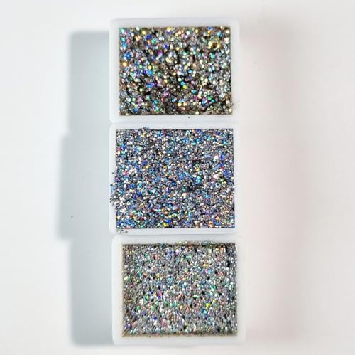 GLOWYBOX Holografische Glitter Aquarellfarbe, Aquarellfarbe für besondere Highlight Metallic Wasserfarben Glitzer Aquarellfarben Holographische Farbe Mega Holo 3er Set