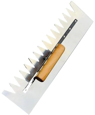 Generico Cazzuola for cartongesso con Manico Curvo, utensile Manuale for Applicazione di Olio e Stucco for calcestruzzo, Versatile for lavori di muratura e Costruzione - 40x11 cm