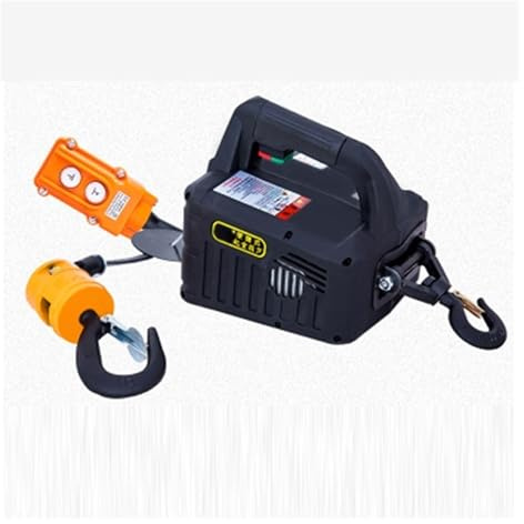 Treuil de levage, 500 kg télécommande grue palan câble métallique palan électrique coque en aluminium palan ménage intérieur petite grue palan Pour garages et usines(Wire control,500 Kg 7.6m)