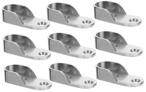 Ipetboom 12 Piezas Soporte para Barra de Armario de Soporte de Tubo Ovalado de Aleación de Resistente y Antióxido con Base de Montaje para Pared para Colgar Ropa Armarios y Closets