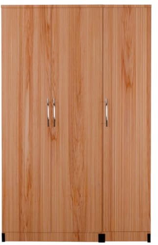 Fully Assembled 3 Door Plain Wardrobe with Shelves & Hanging Rails – Ready Assembled Bedroom Cupboard, Modern Minimalist Design, Wardrobe for Bedroom Storage, 116cm (Oak)