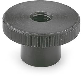 Ganter Normelemente | Hohe Rändelmutter - DIN 466-M3 | Stahl brüniert | 30 Stück