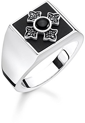 THOMAS SABO Ring Royalty Kreuz 925er Sterlingsilber, Geschwärzt