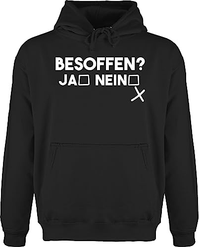 Shirtracer Hoodie Herren Pullover Männer - Party & Alkohol - Besoffen? Ja/Nein - XXL - Schwarz - Sauf Geschenke Alki besoffen Pulli Saufen saufgeschenk besoffene Hoodies sprüche Trink Kapuzenpullover