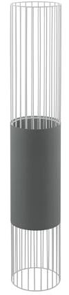 EGLO Stehlampe Norumbega, Lampe Wohnzimmer, Stahl, Textil in weiss | grau E27 Fassung
