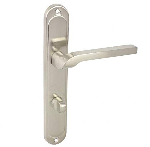 DOMINO Türgriff, Drückergarnitur für Zimmertüren, Türdrücker-Set, Türklinke, Türbeschläge, Innentür Drückergarnitur WC, Badezimmer Nemo M9 Nickel Wc-Bad 78/Farbe:Nickel, Stahl