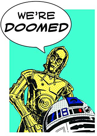 Komar Wandbild | Star Wars Classic Comic Quote Droids | Kinderzimmer, Jugendzimmer, Dekoration, Kunstdruck | ohne Rahmen | WB114-30x40 | Größe: 30 x 40 cm (Breite x Höhe)