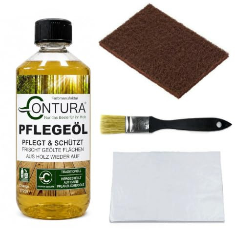 Contura Holzpflege Set Pflegeöl Holzöl Wachs Tisch Möbelöl Holzschutz nachölen auffrischen pflegen Holzpflegeset Pflegeset Pflegemittel Möbelpflege Möbelpflegeöl