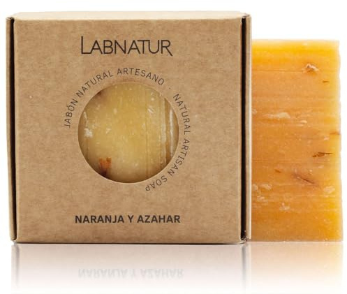 Jabón Natural Naranja y Azahar - Artesanal y Vegano - Labnatur | Con Aceites de Oliva y Coco - Antioxidante y Refrescante - Hidrata y Aporta Luminosidad - Sin Aceite de Palma - 100 g