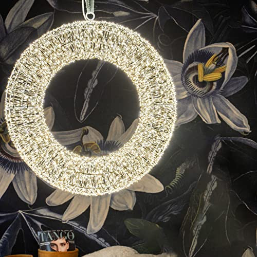 Hellum LED Lichterkranz mit Timer, mit Tauperlen Lichterkette Innen und außen, 7680 warmweiße LEDs, ø 70cm, Außen-Transformator Zuleitung 5m, Weihnachtsdeko, Hochzeitdeko, Gartendeko, 578775