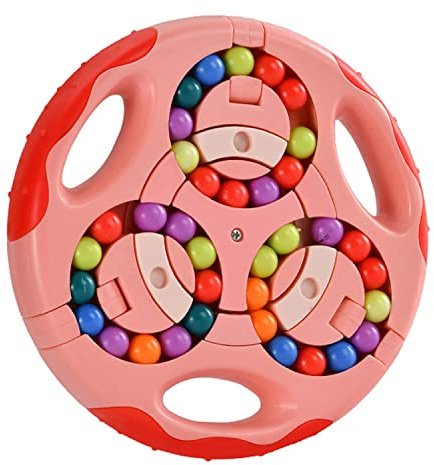 GERUI Roterande fingerkub intelligens spel, IQ Game Magic Bean Roterande Cube leksak, dekompression pusselleksaker för barn tonåringar vuxna – senaste ångestlindrande leksak (rosa)