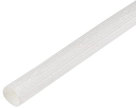 DMiotech 10mmx5m(16.4ft) Fibra vetro Manicotto Isolante Piccolo Linee Tessuto Tubo per Filo Protezione con Silicone Bianco