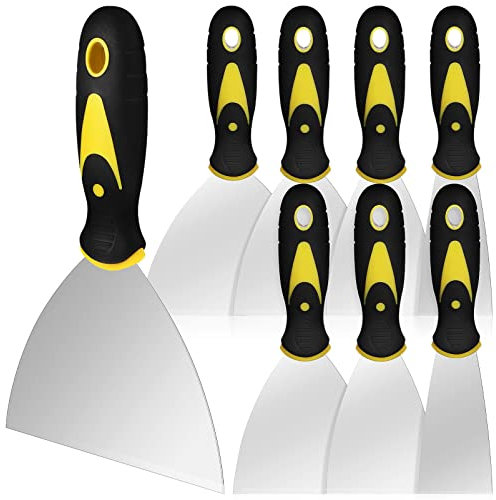 Ciieeo 8stücke Edelstahl Spachtel Teilig Hochwertige Putty Spachtel Mit Griff Für Wandreparaturen Malerarbeiten Trockenbau Flexibel Langlebig Zum Füllen Von Löchern Und Rissen