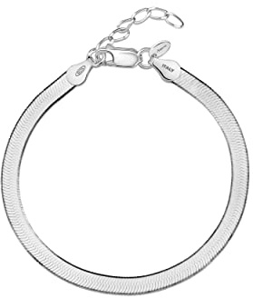 Amberta Frauen 925 Sterling Silber Flaches Schlangenarmband