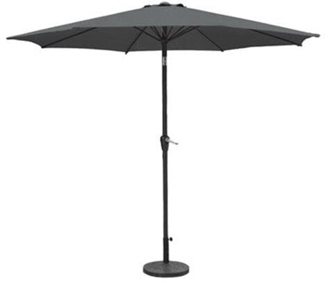 Vivo Technologies 2.7M Garden Parasol Sun Shading Umbrella with Tilt & Crank Mechanism UV Waterproof Patio Parasol Sun Shade Protection for Outdoor, Garden and Patio Charcoal