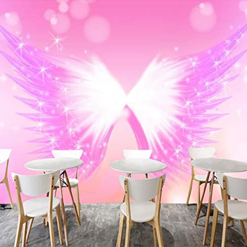 Fototapete 3D Lila Flügel 400 cm B x280 cm H Vlies Tapeten Wandtapete XXL Moderne Wanddeko Wohnzimmer Schlafzimmer Büro Flur
