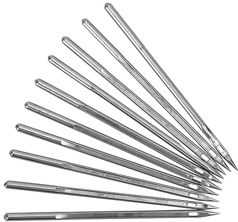 Agujas para Coser a Mano, 10 Piezas de Acero Inoxidable Plateado, Máquina de Reparación de Zapatos, Paquete de Agujas, Herramienta de Reparación de Zapatos, Accesorio, Agujas Plateadas, Agujas(1#)