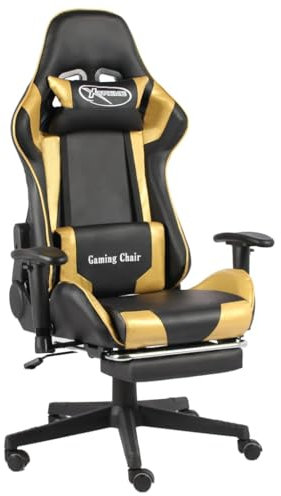 FUDUGEHMIOFWFJJ Lounge Sessel,XXL sitzsack,schaukelstuhl,Gaming-Stuhl mit Fußstütze Drehbar Golden PVCrelaxsessel,lesesessel,Sessel,stillsessel,